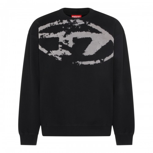 BLACK COTTON LOGO SWEATSHIRT