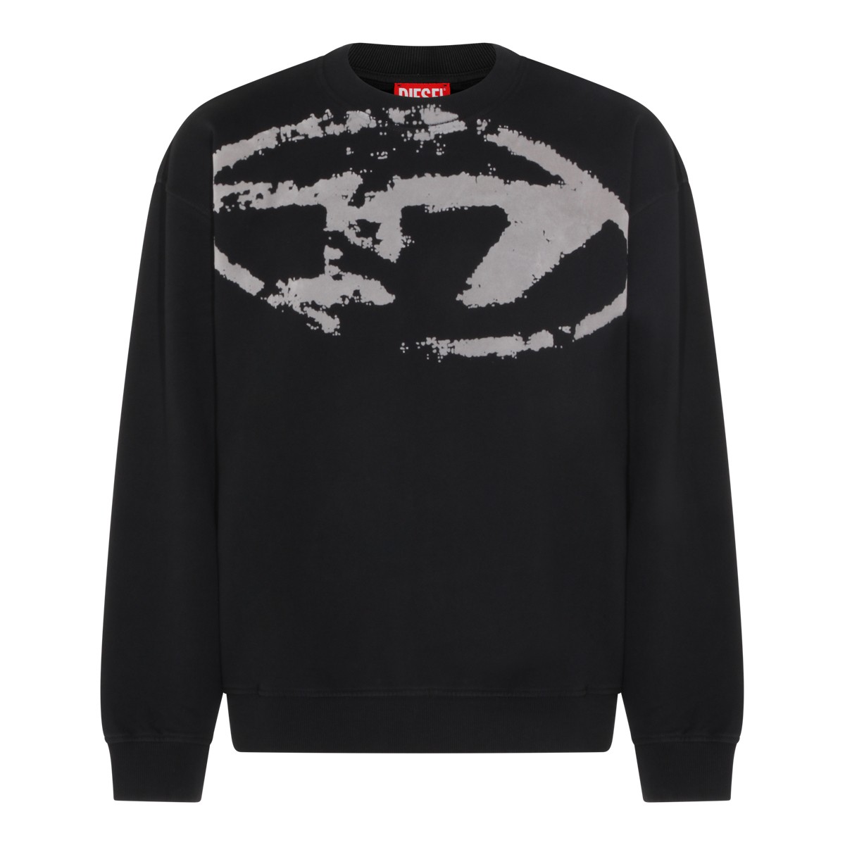 BLACK COTTON LOGO SWEATSHIRT