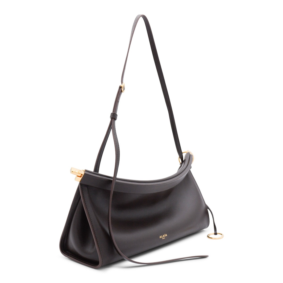 DARK BROWN LEATHER EAST WEST MEDIUM...