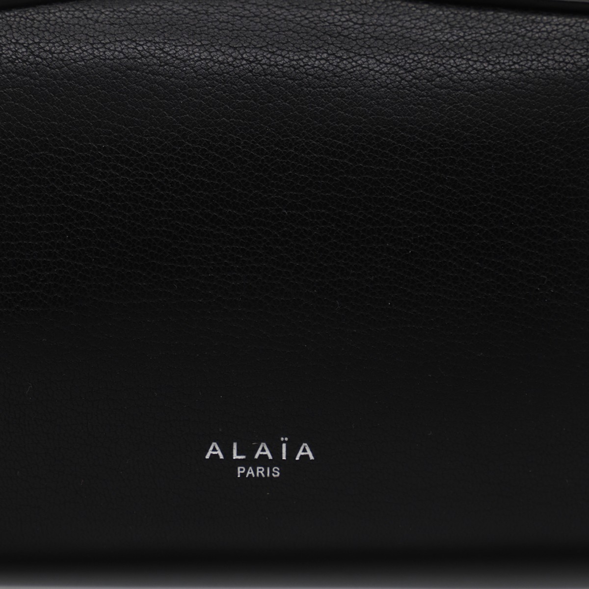 BLACK LEATHER TECKEL MEDIUM SHOULDER BAG