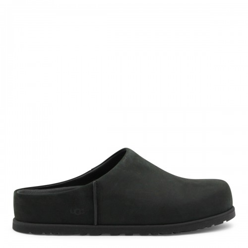 BLACK LEATHER FLATS