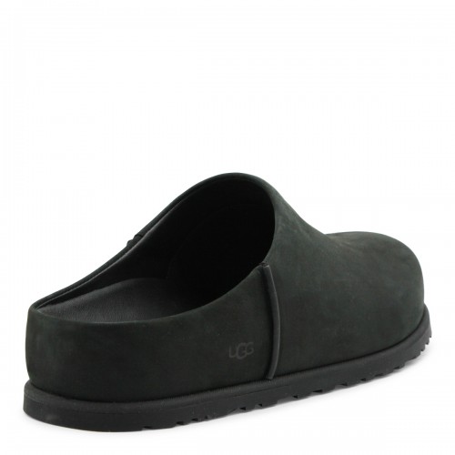 BLACK LEATHER FLATS