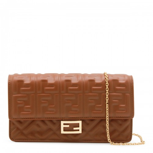 BROWN LEATHER BAGUETTE MINI BAG
