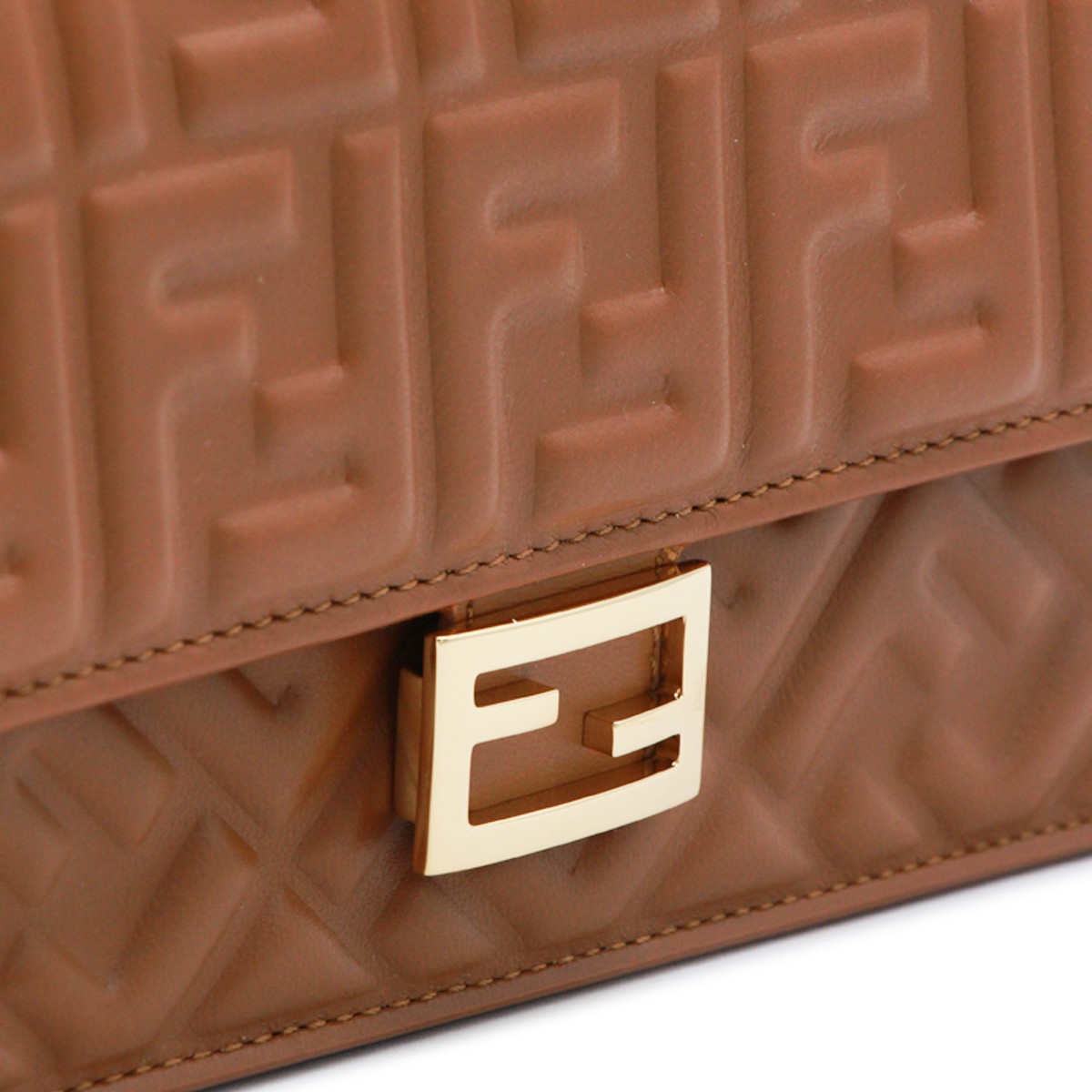 BROWN LEATHER BAGUETTE MINI BAG
