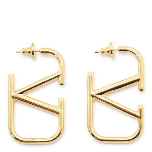 GOLD BRASS VLOGO EARRINGS
