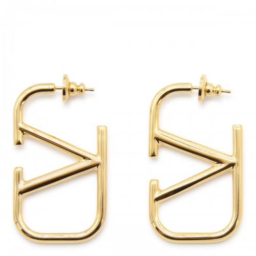 GOLD BRASS VLOGO EARRINGS 2