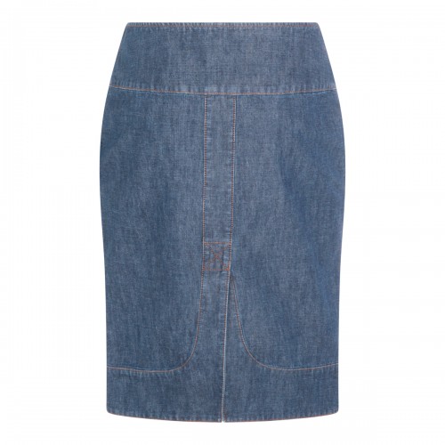 BLUE COTTON DENIM SKIRT 2