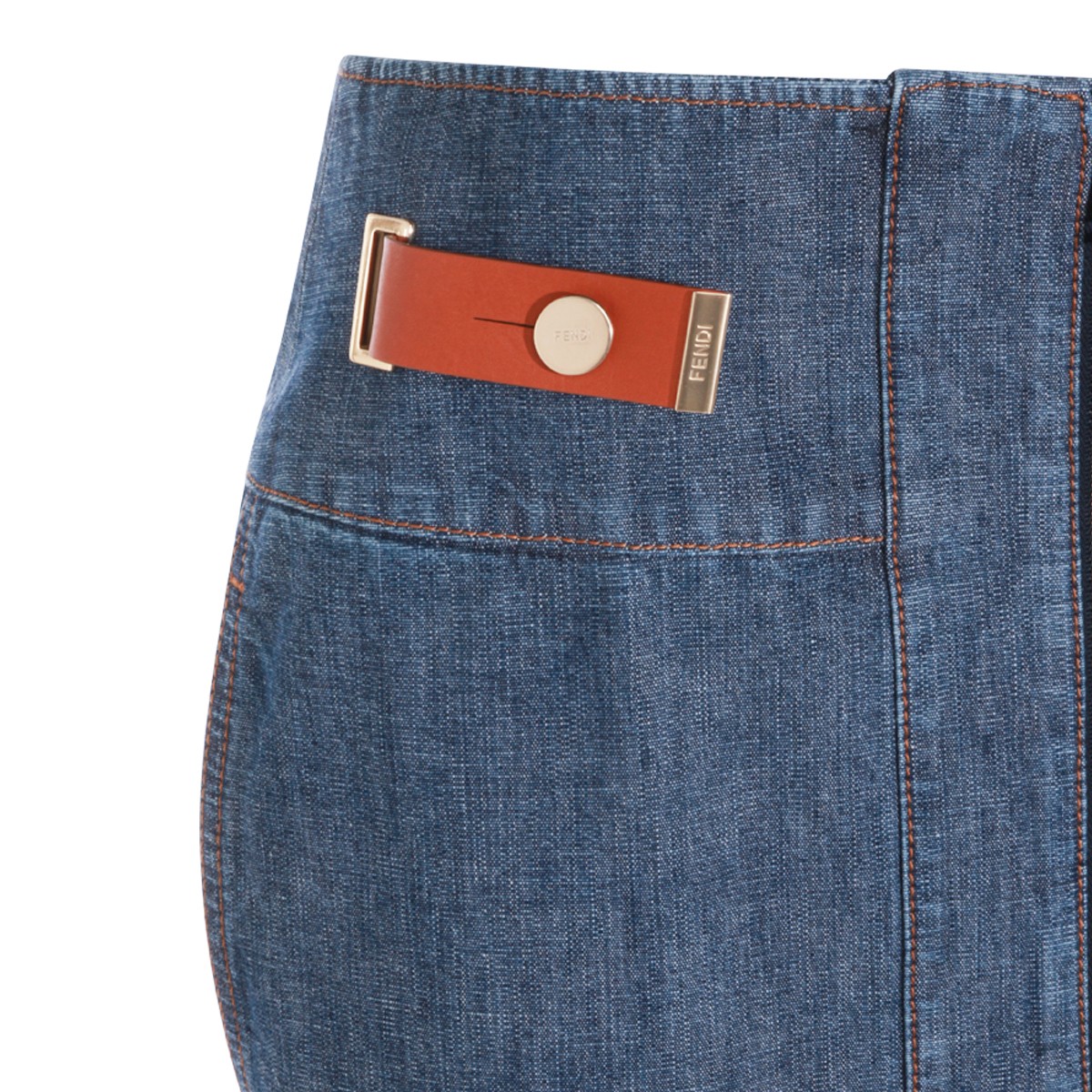 BLUE COTTON DENIM SKIRT