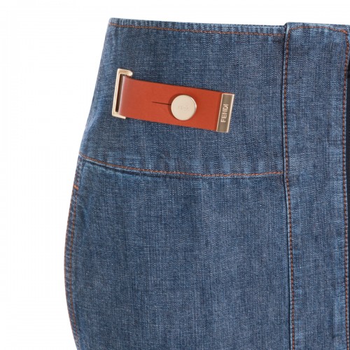 BLUE COTTON DENIM SKIRT