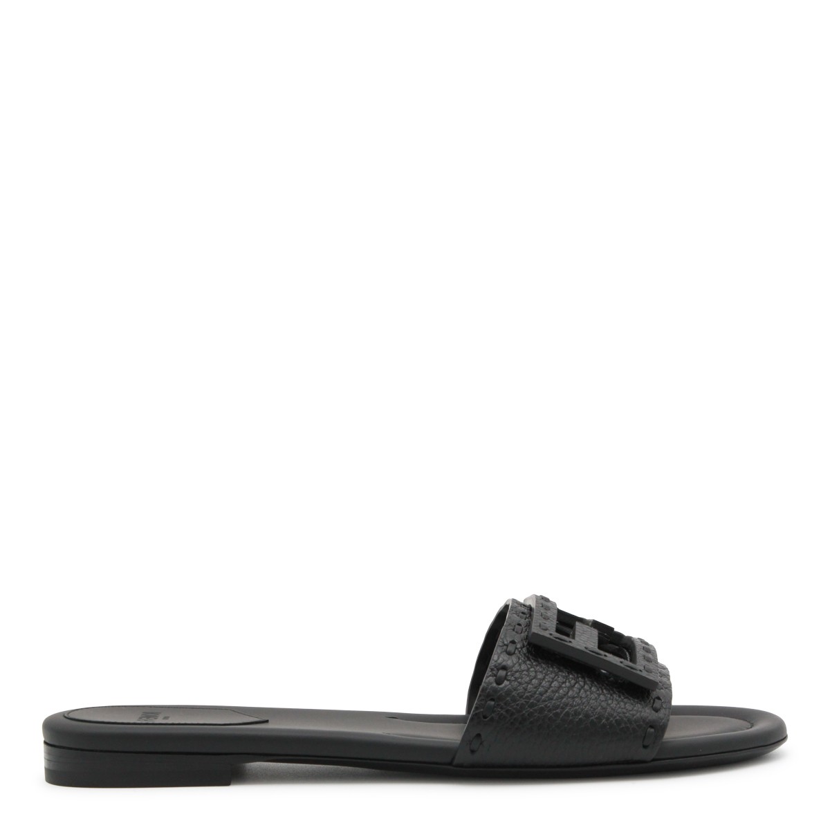 BLACK LEATHER FLATS