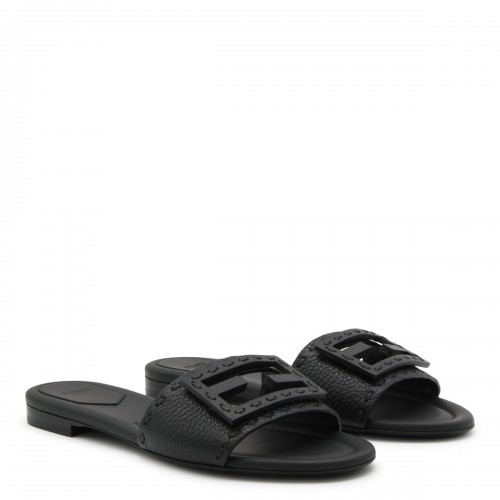 BLACK LEATHER FLATS 2