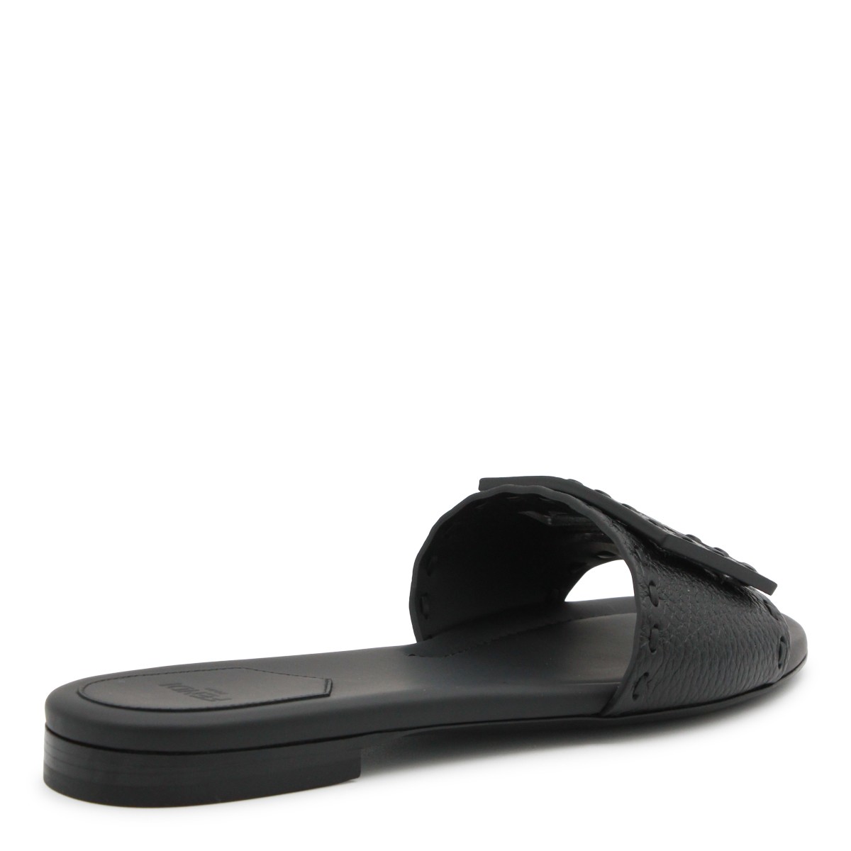 BLACK LEATHER FLATS