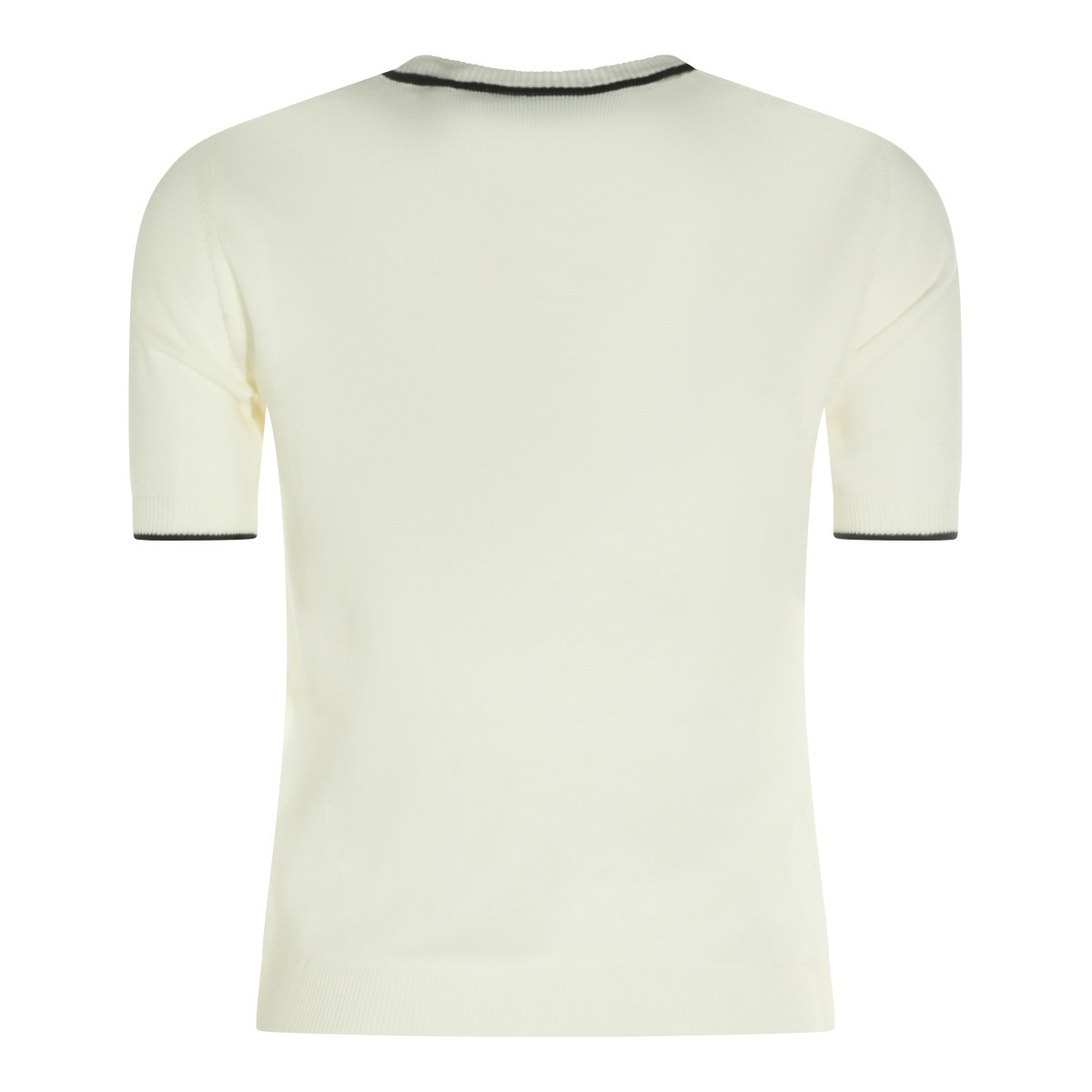 IVORY AND BLACK WOOL KNITWEAR
