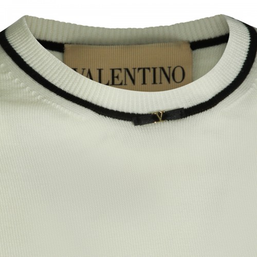 IVORY AND BLACK WOOL KNITWEAR