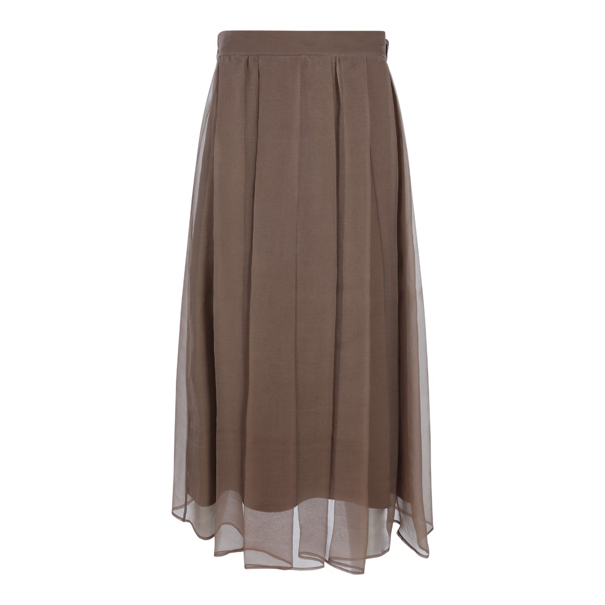 BROWN SILK SKIRT 