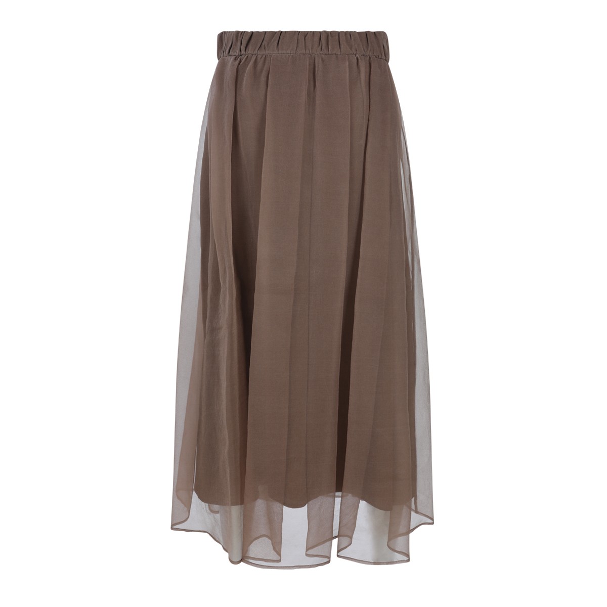 BROWN SILK SKIRT 