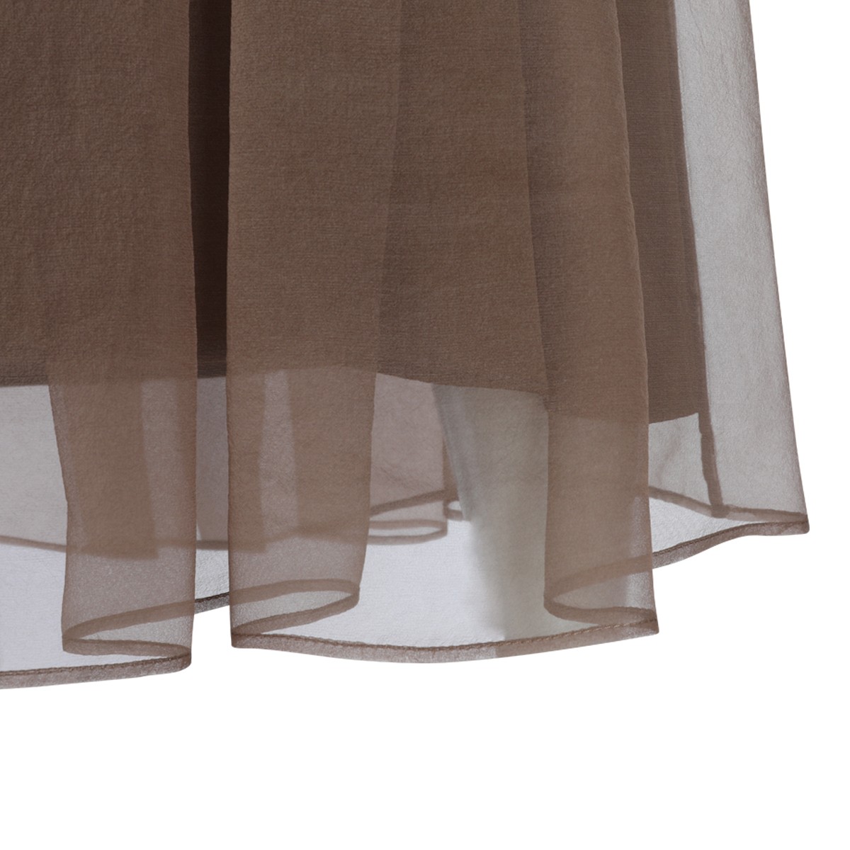BROWN SILK SKIRT 