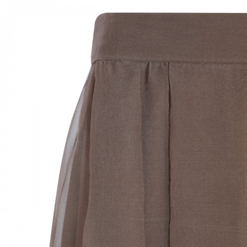 BROWN SILK SKIRT 