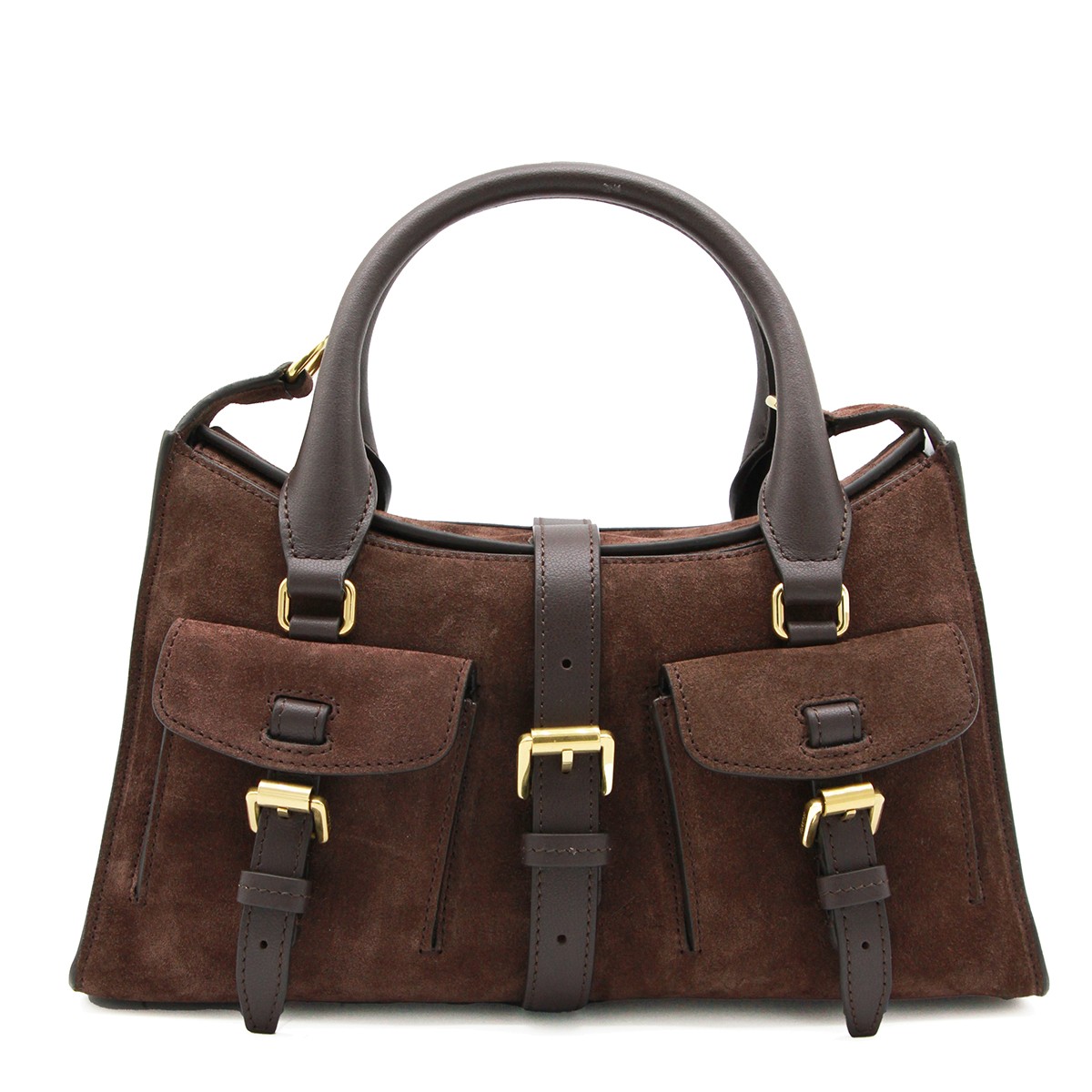 BROWN LEATHER ROXANNE SMALL TOP...