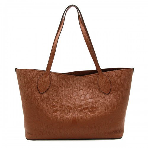 BROWN LEATHER TREE TOTE