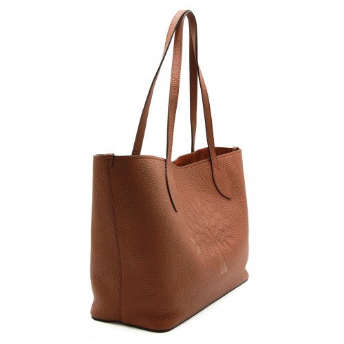 BROWN LEATHER TREE TOTE