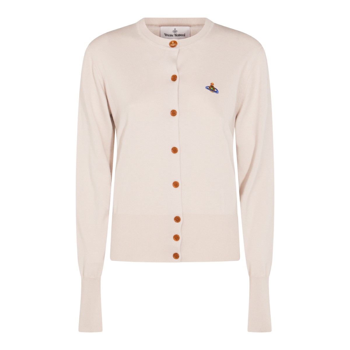 LIGHT BEIGE COTTON WOOL BLEND KNITWEAR