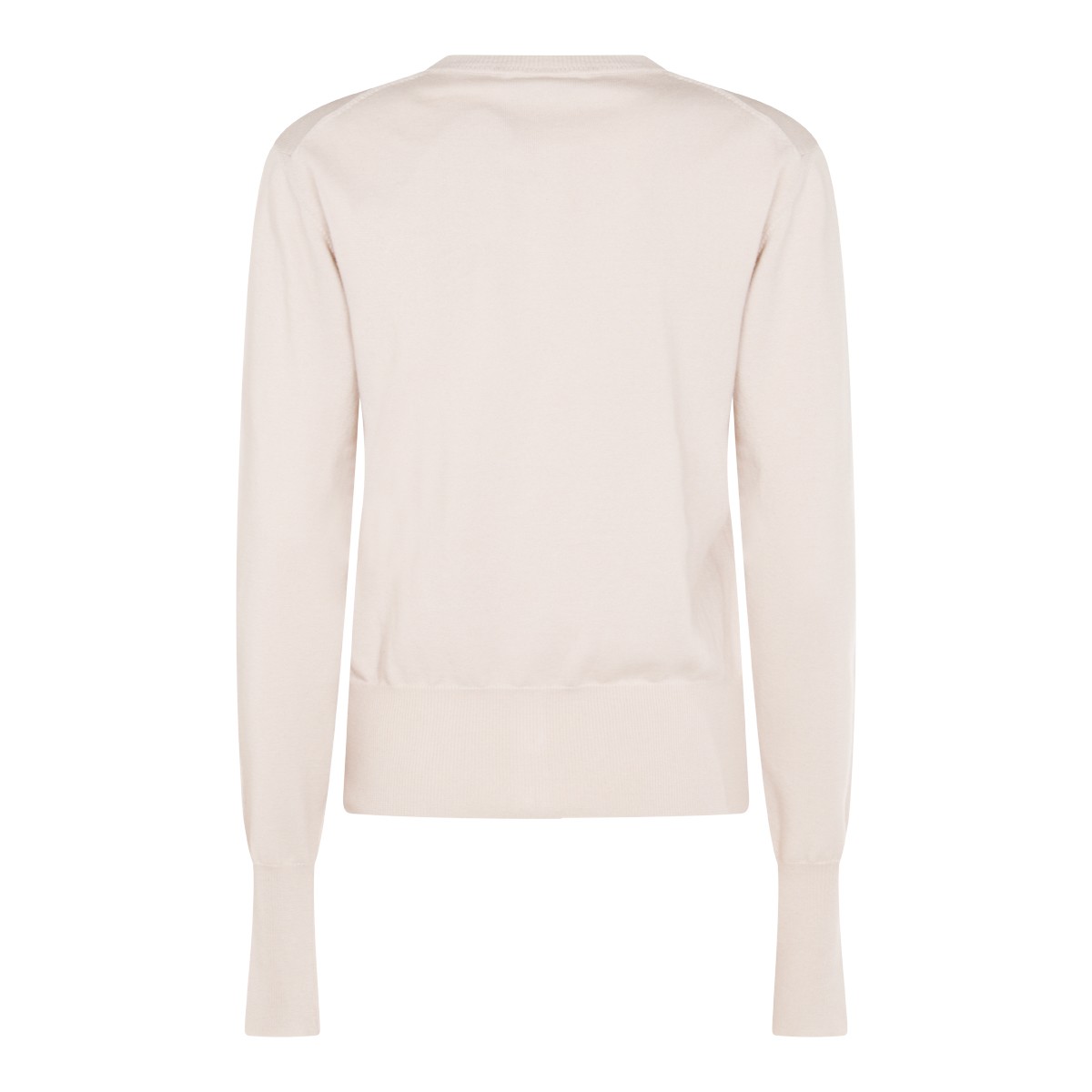 LIGHT BEIGE COTTON WOOL BLEND KNITWEAR