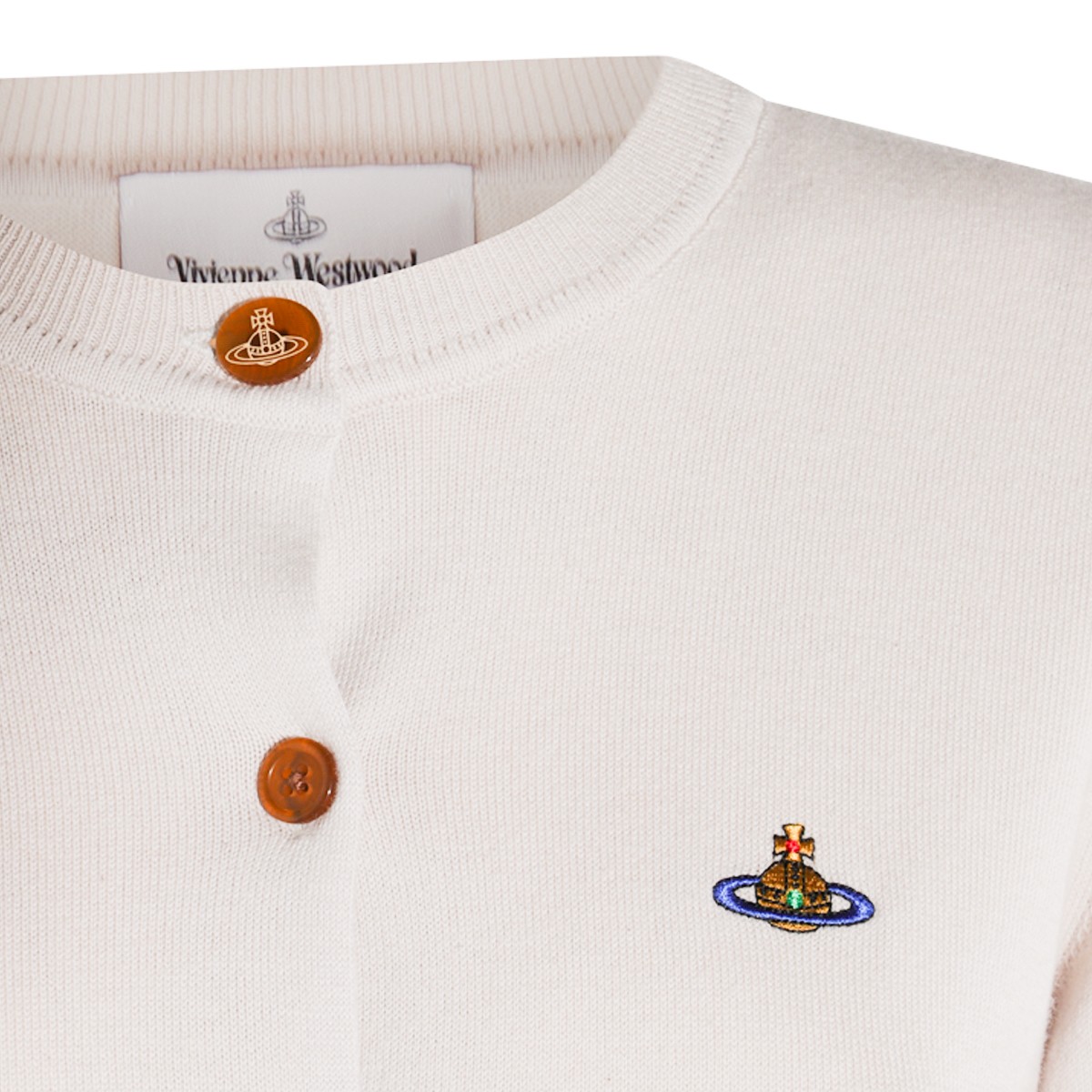 LIGHT BEIGE COTTON WOOL BLEND KNITWEAR