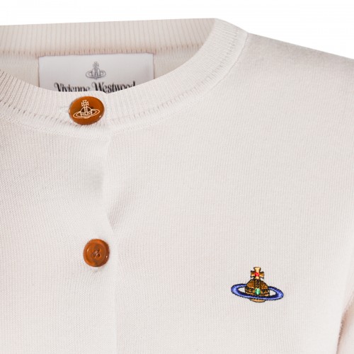 LIGHT BEIGE COTTON WOOL BLEND KNITWEAR