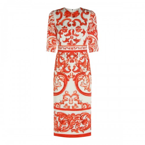 ORANGE AND WHITE DRESS