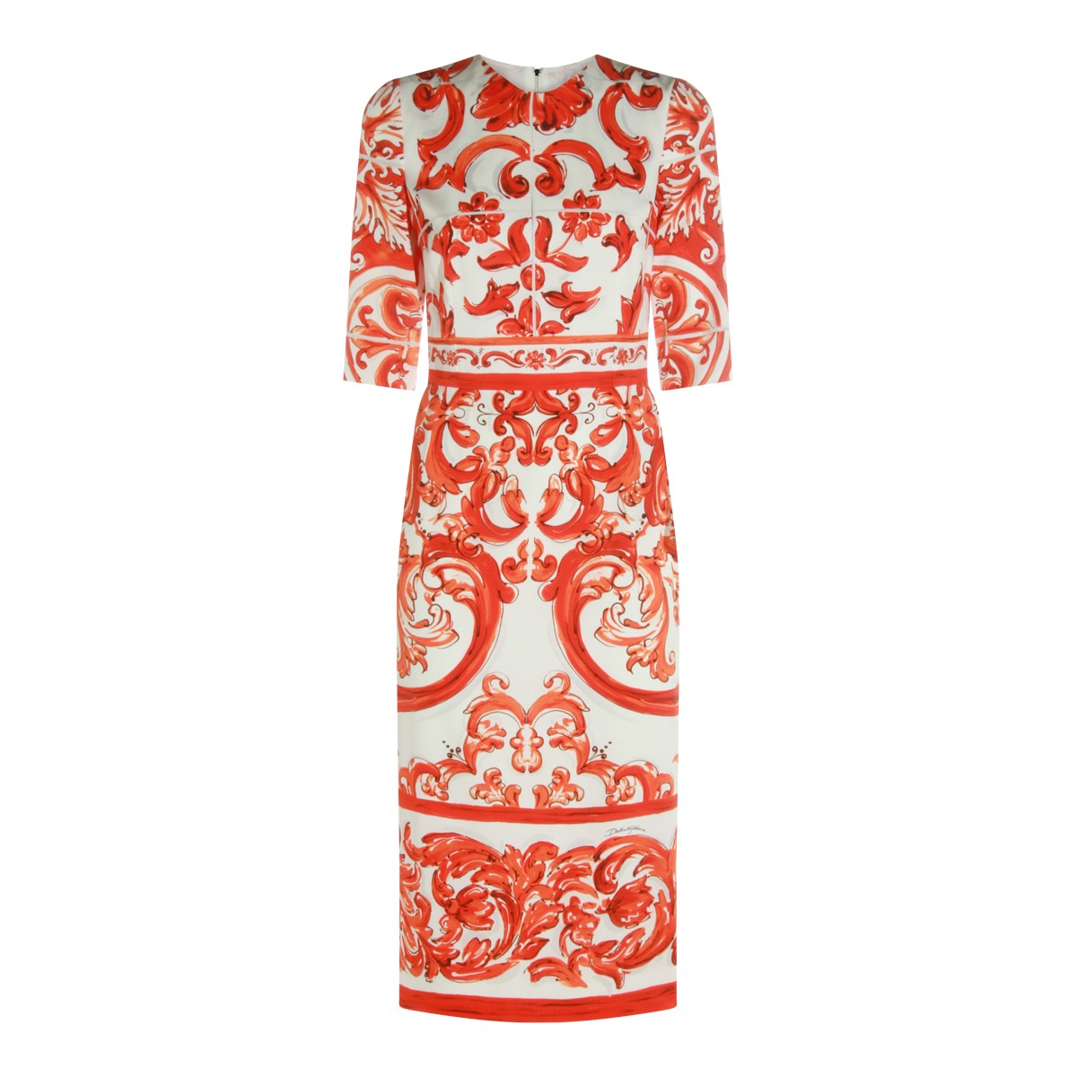 ORANGE AND WHITE DRESS