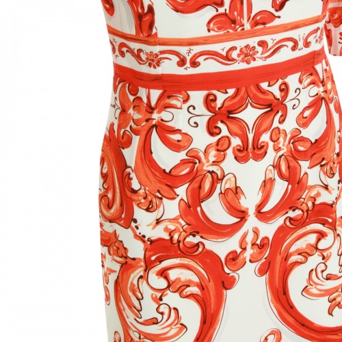 ORANGE AND WHITE DRESS