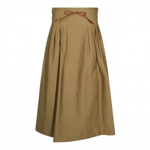KHAKI VISCOSE TEMPIO SKIRT