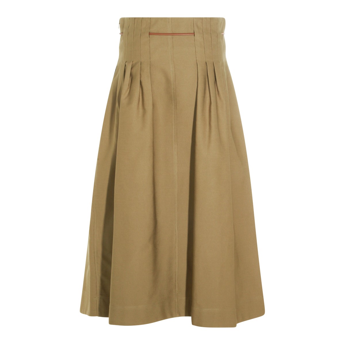 KHAKI VISCOSE TEMPIO SKIRT
