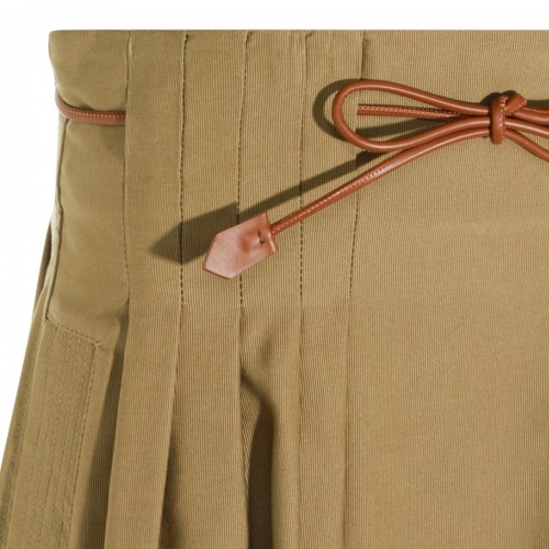 KHAKI VISCOSE TEMPIO SKIRT