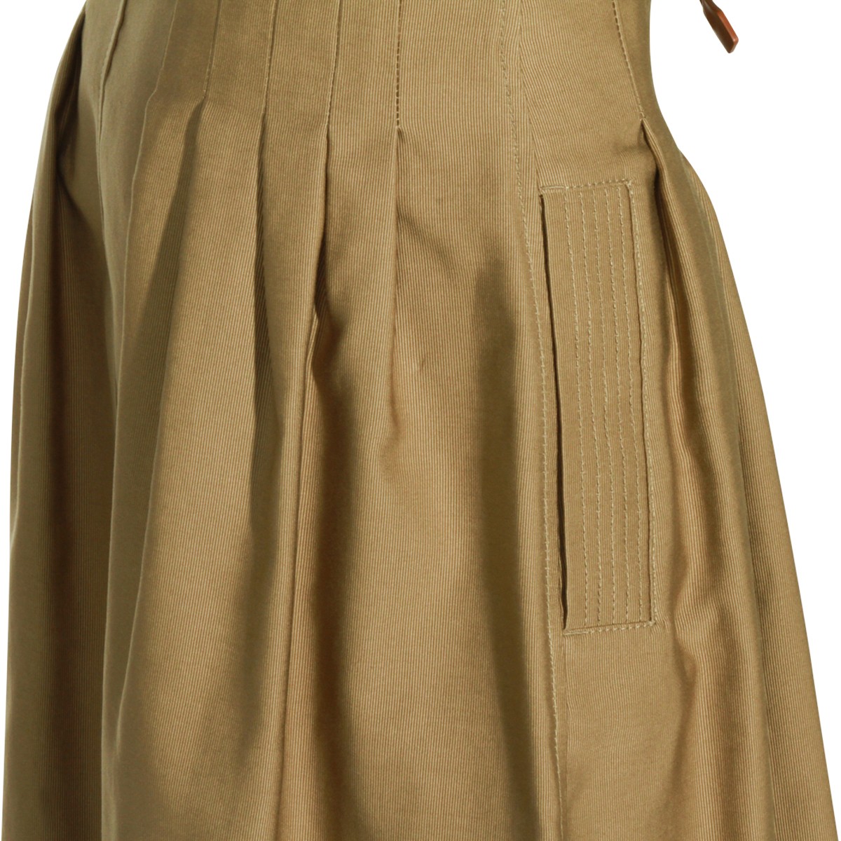 KHAKI VISCOSE TEMPIO SKIRT