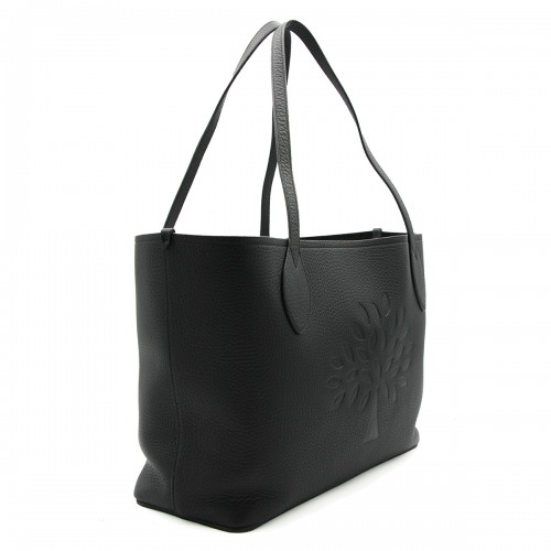 BLACK LEATHER TREE TOTE 2