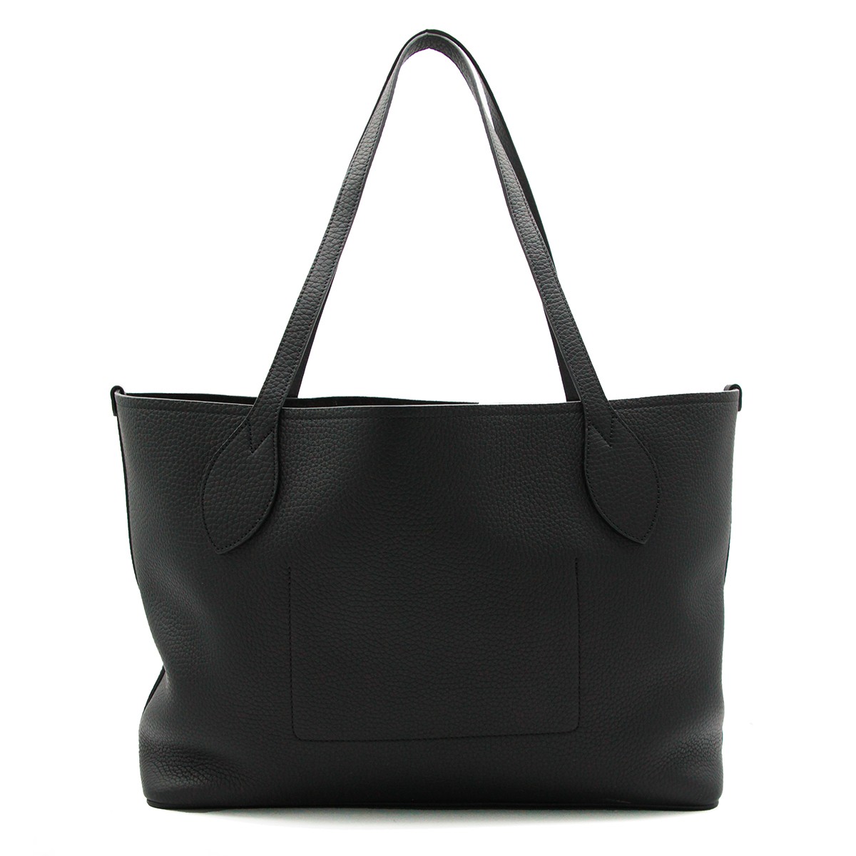 BLACK LEATHER TREE TOTE