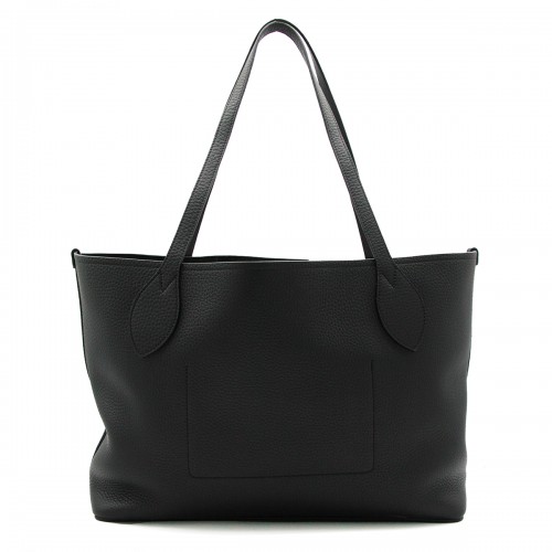BLACK LEATHER TREE TOTE