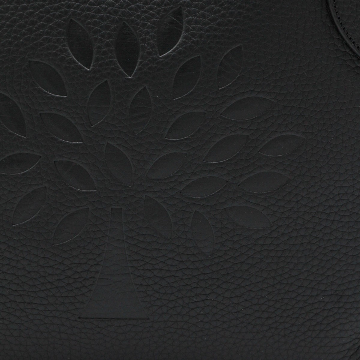BLACK LEATHER TREE TOTE