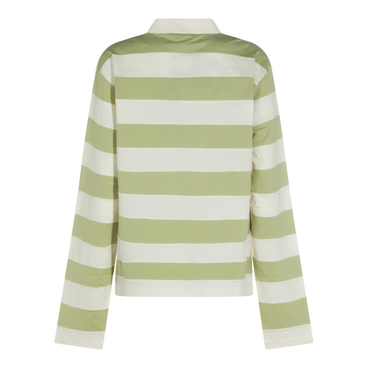 WHITE AND GREEN COTTON POLO SHIRT