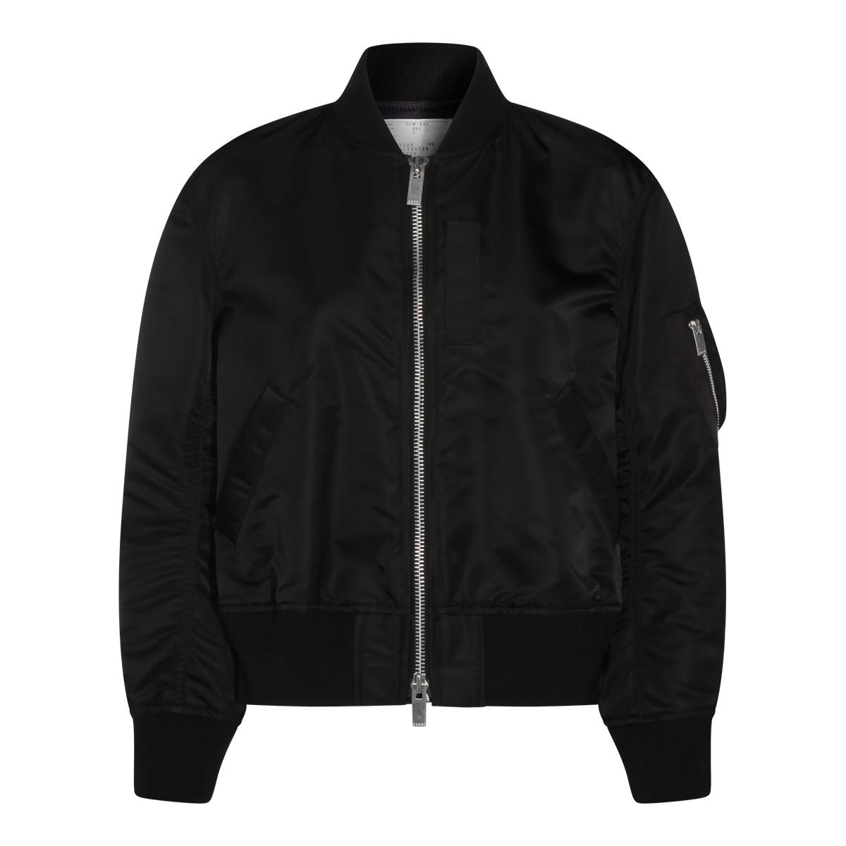 BLACK NYLON CASUAL JACKET