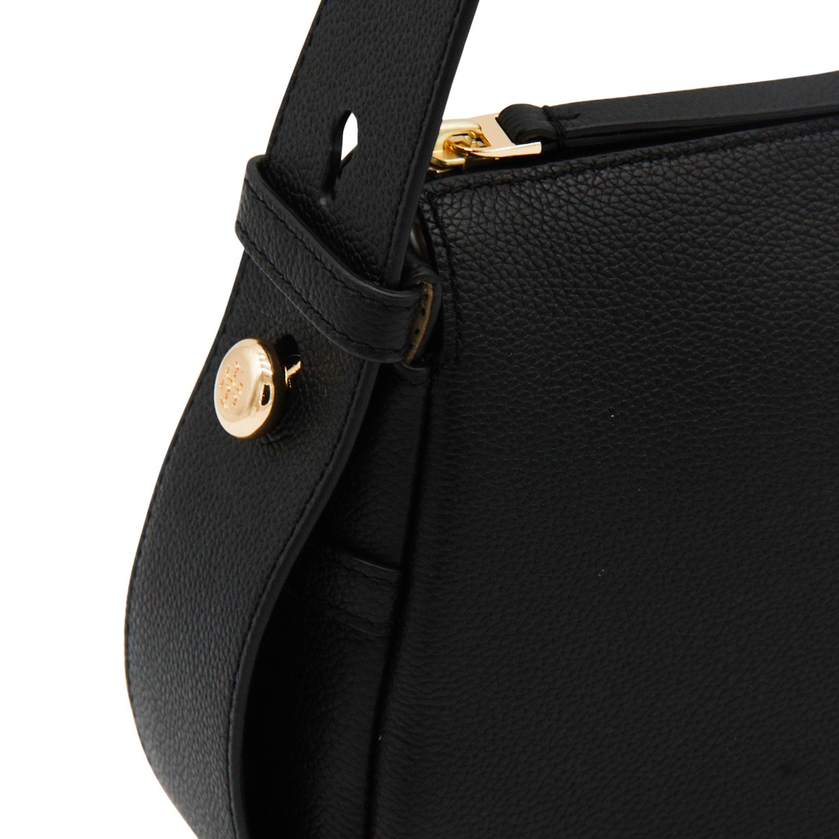 BLACK LEATHER ROMY SMALL SHOULDER BAG