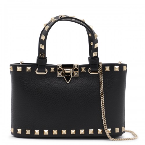 BLACK LEATHER ROCKSTUD MINI...