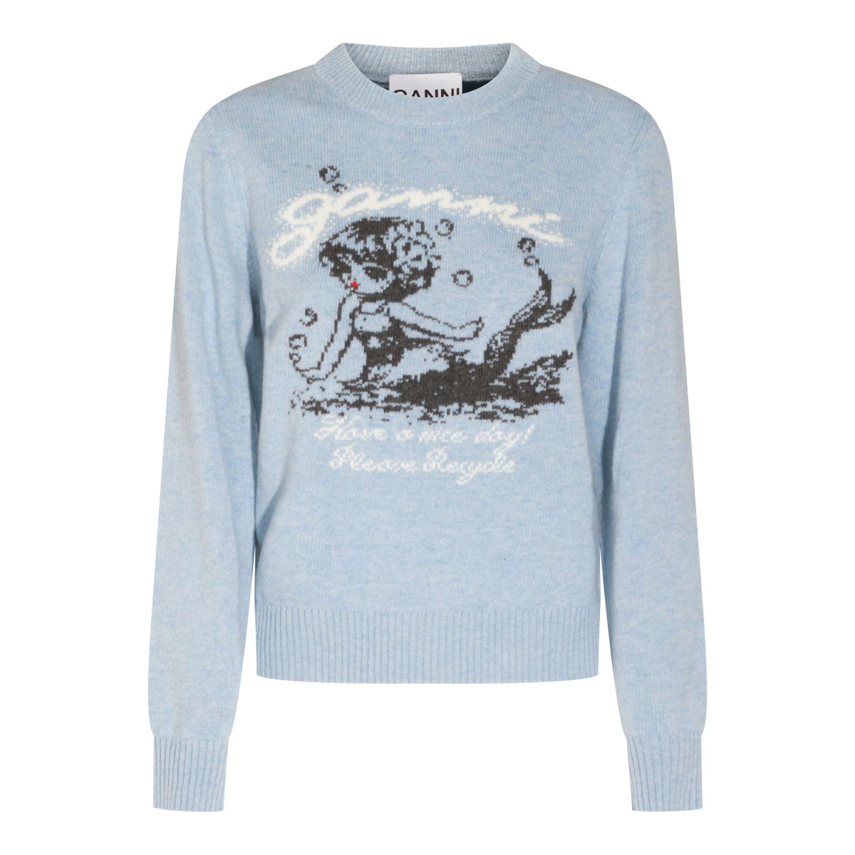 LIGHT BLUE WOOL KNITWEAR
