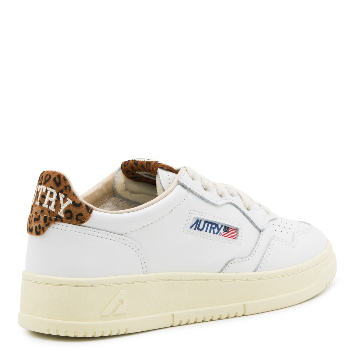 WHITE AND LEOPARD LEATHER MEDALIST...