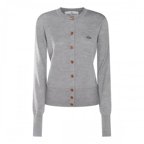 GREY COTTON WOOL BLEND KNITWEAR