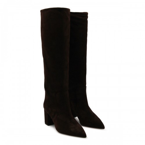 BROWN LEATHER ANJA BOOTS