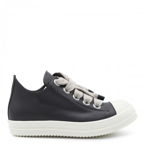 BLACK AND WHITE LEATHER JUMBOLACE SNEAKERS