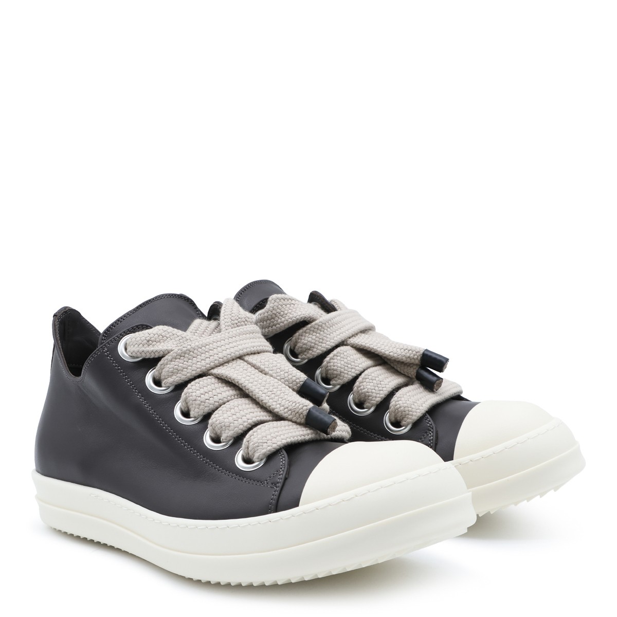 BLACK AND WHITE LEATHER JUMBOLACE...